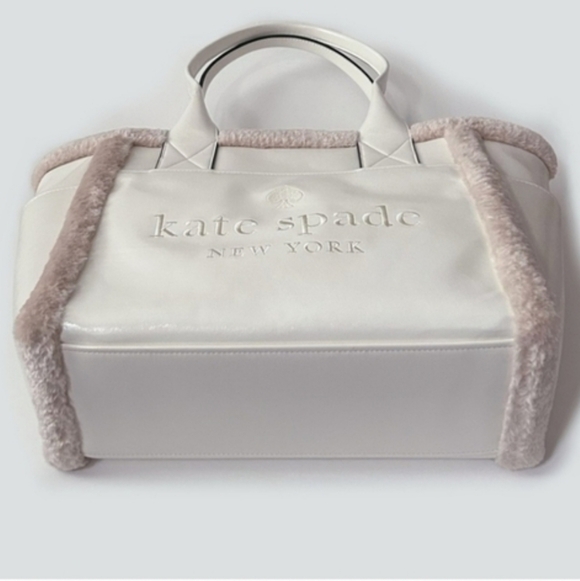Kate Spade Faux Shearling Tote Large NWT - Picture 3 of 7